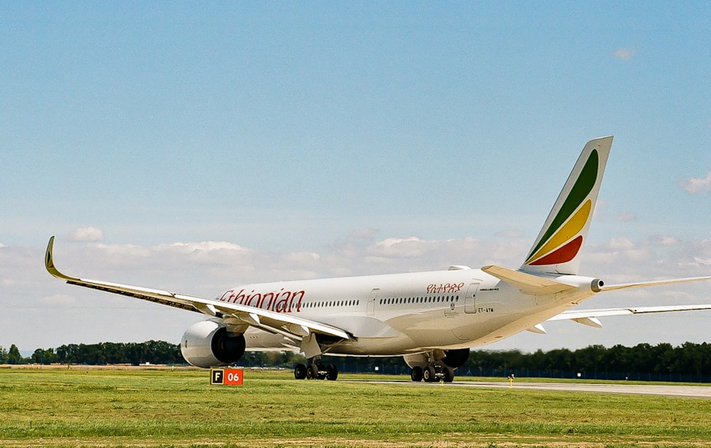 a large airplane on the runway