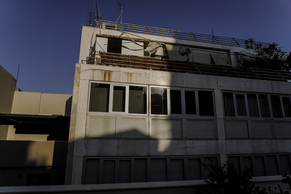 a building with a large metal structure on top