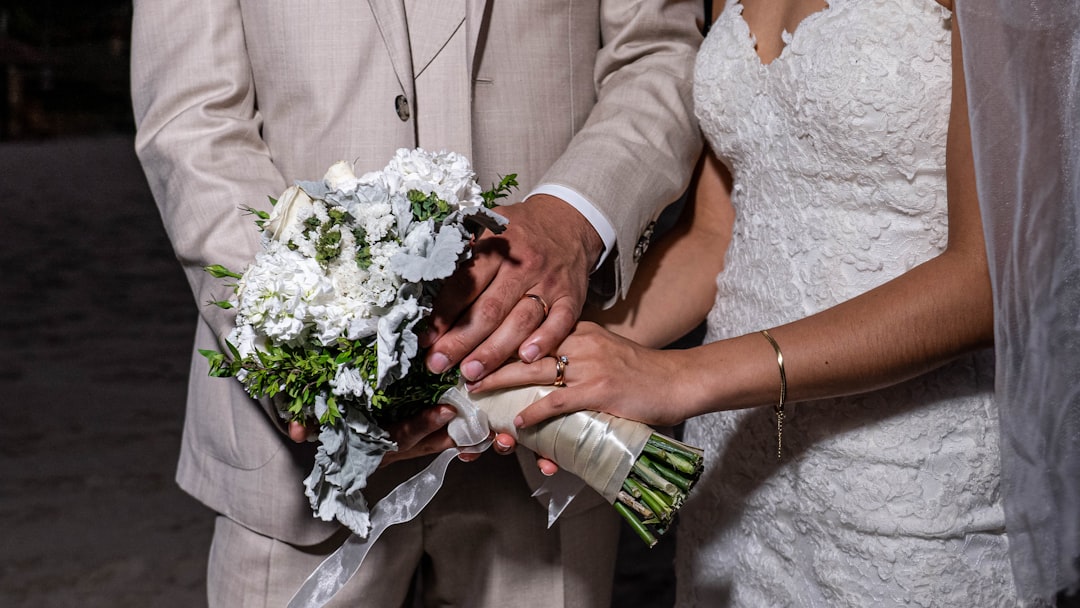 a man and woman holding flowers, Wedding Wonderful time in Mancora