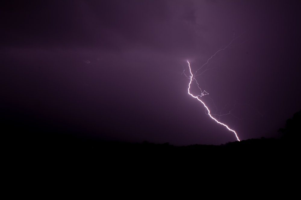 lightning striking a mountain