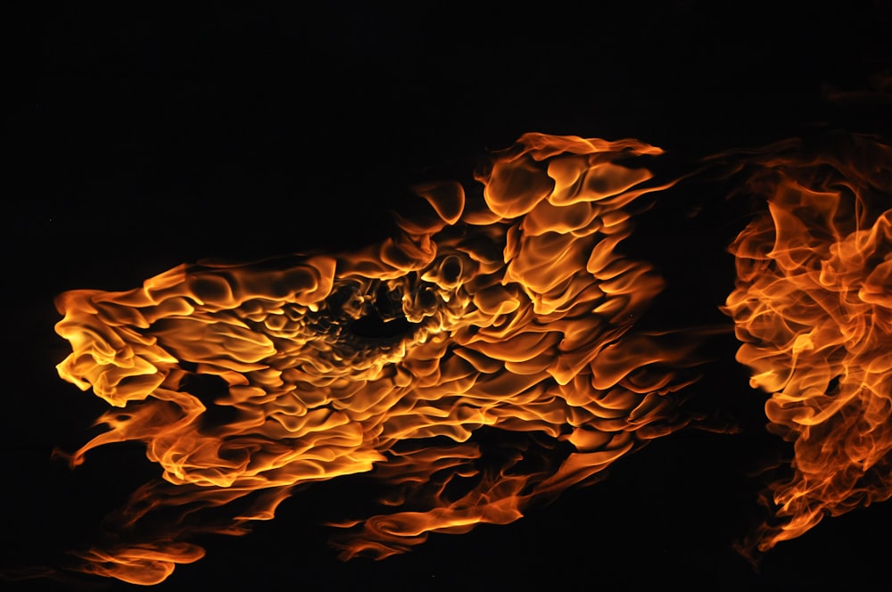 a close-up of a fire