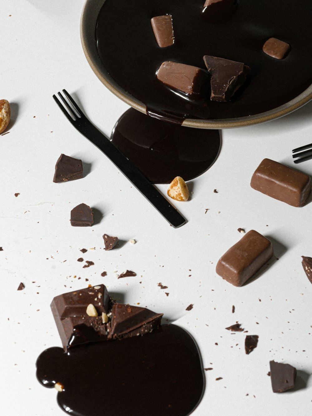 チョコレートとチョコレートのプレート