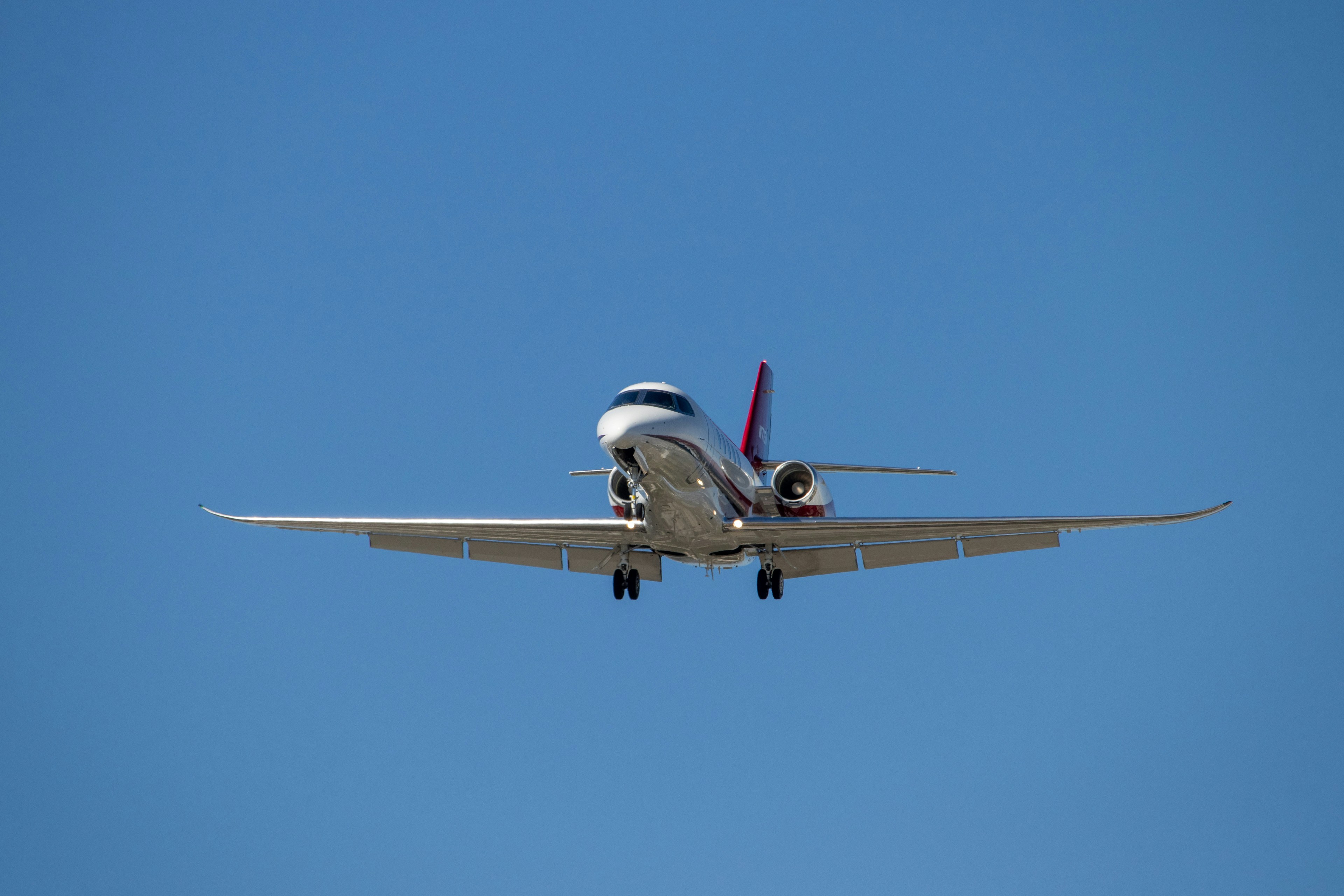 an airplane flying in the sky