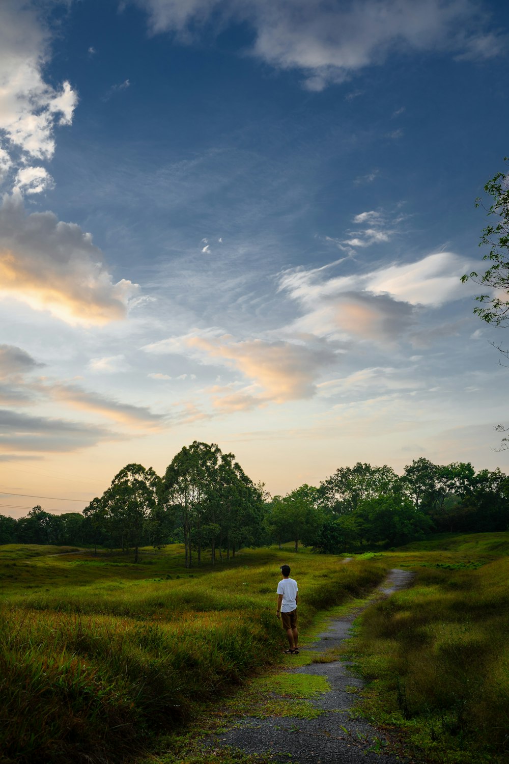 a person walking on a dirt path