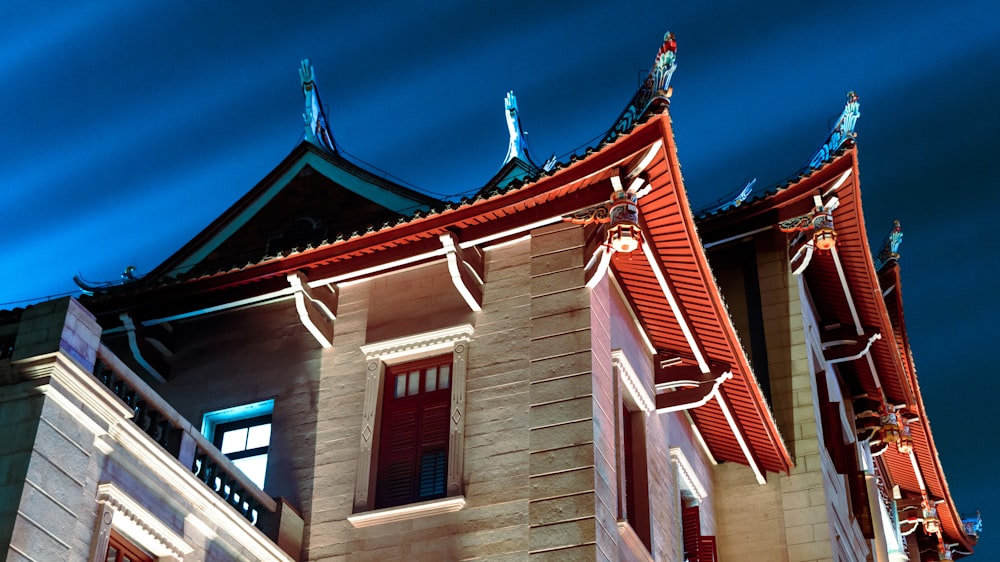 a building with a red roof