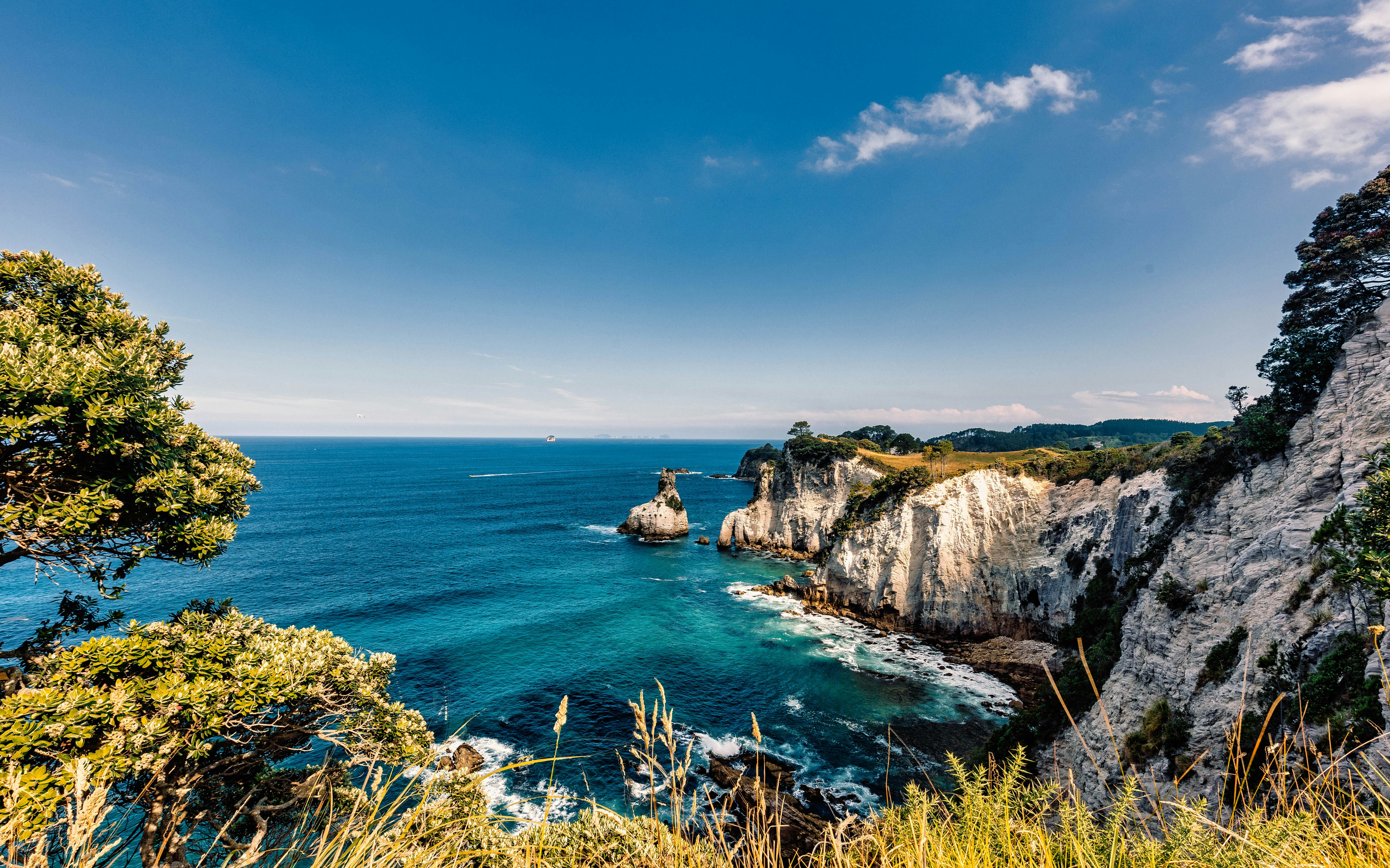 Una línea de costa rocosa