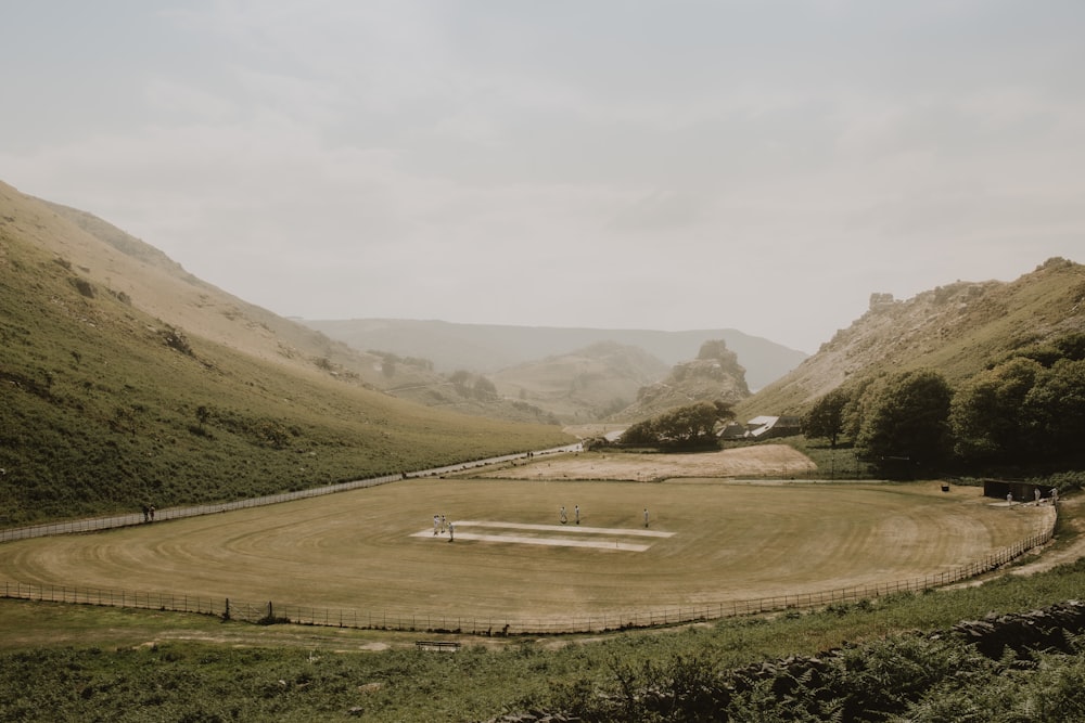 a road going through a valley