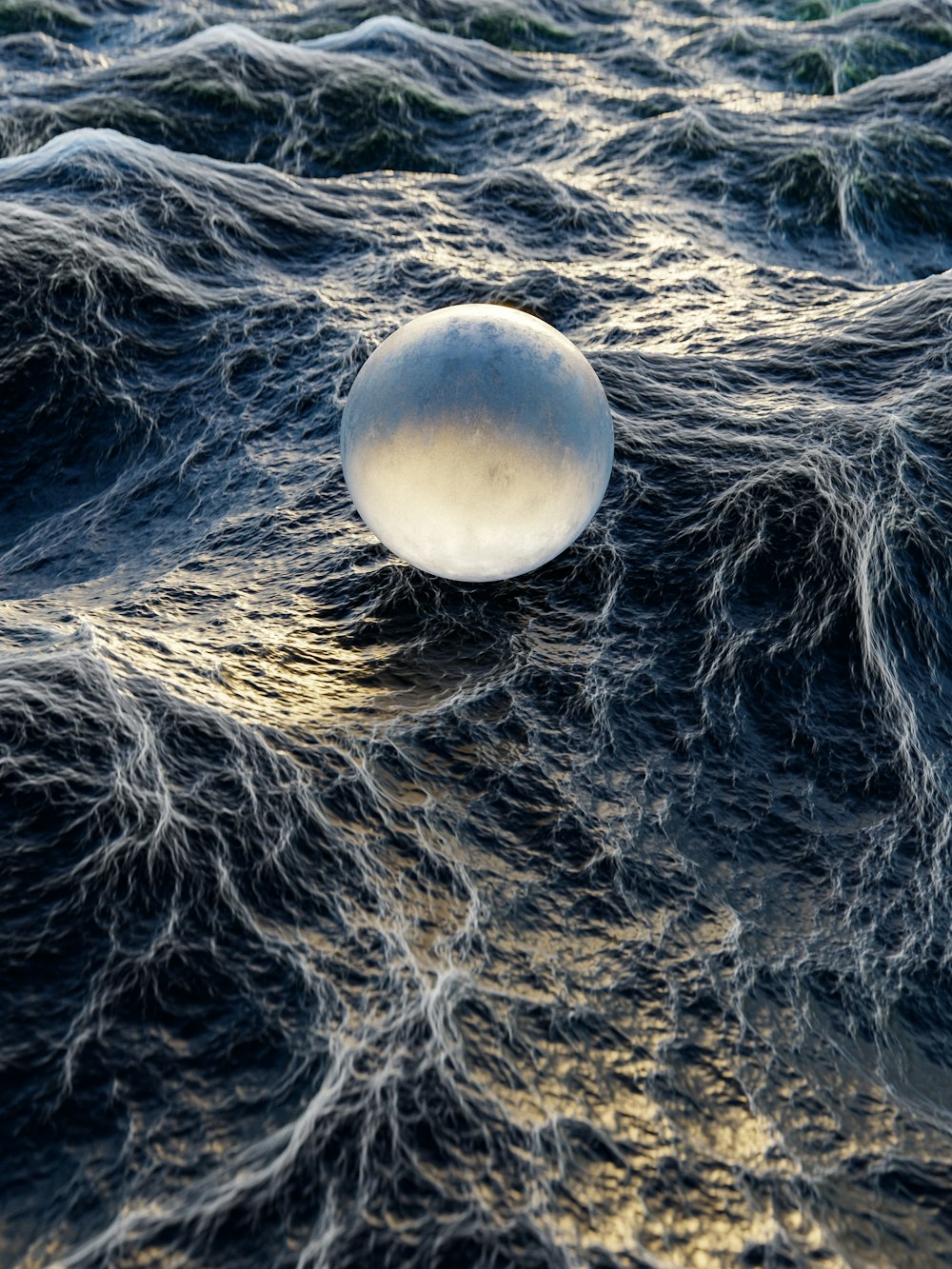 a white egg on a feather