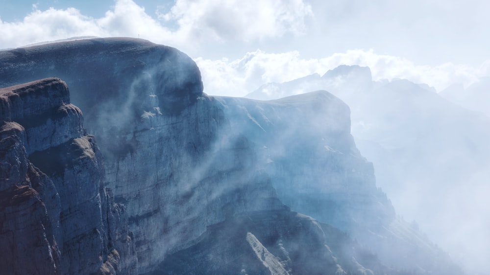 a mountain with snow