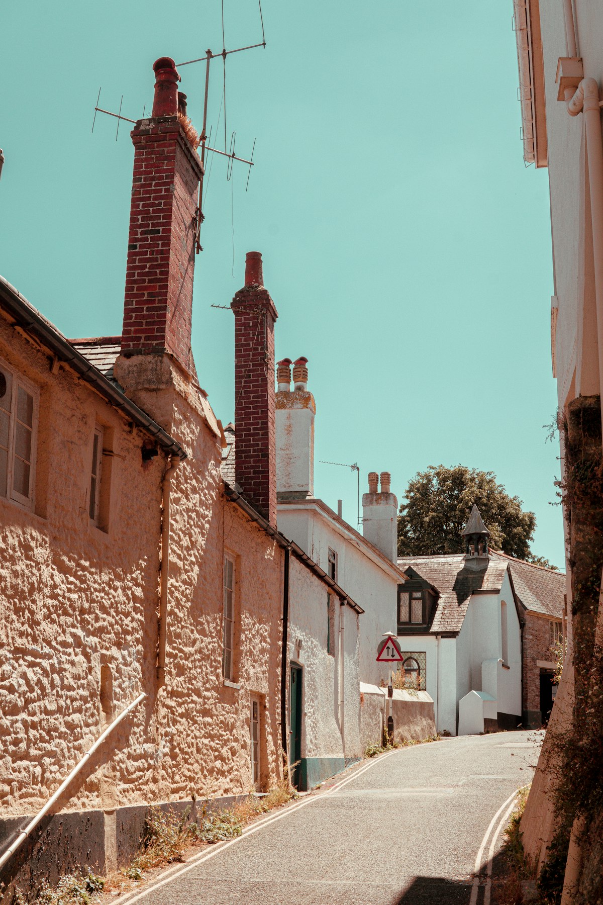 Street of historic buildings in Tavistock, West Devon