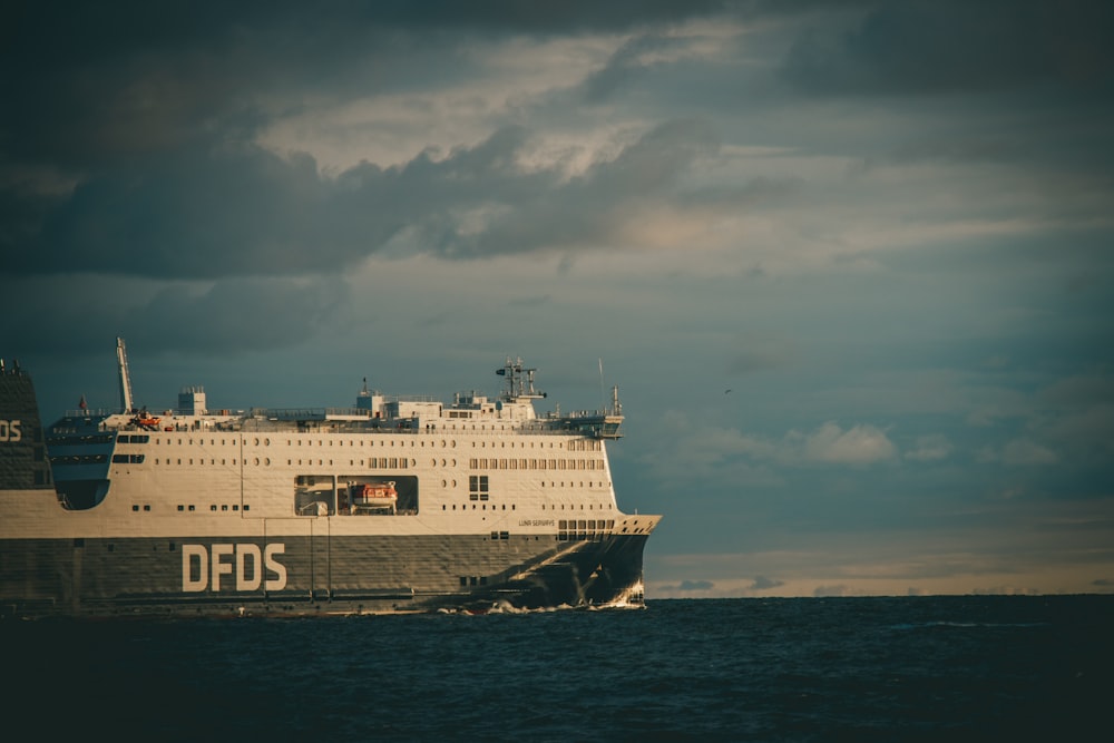 a large ship in the water