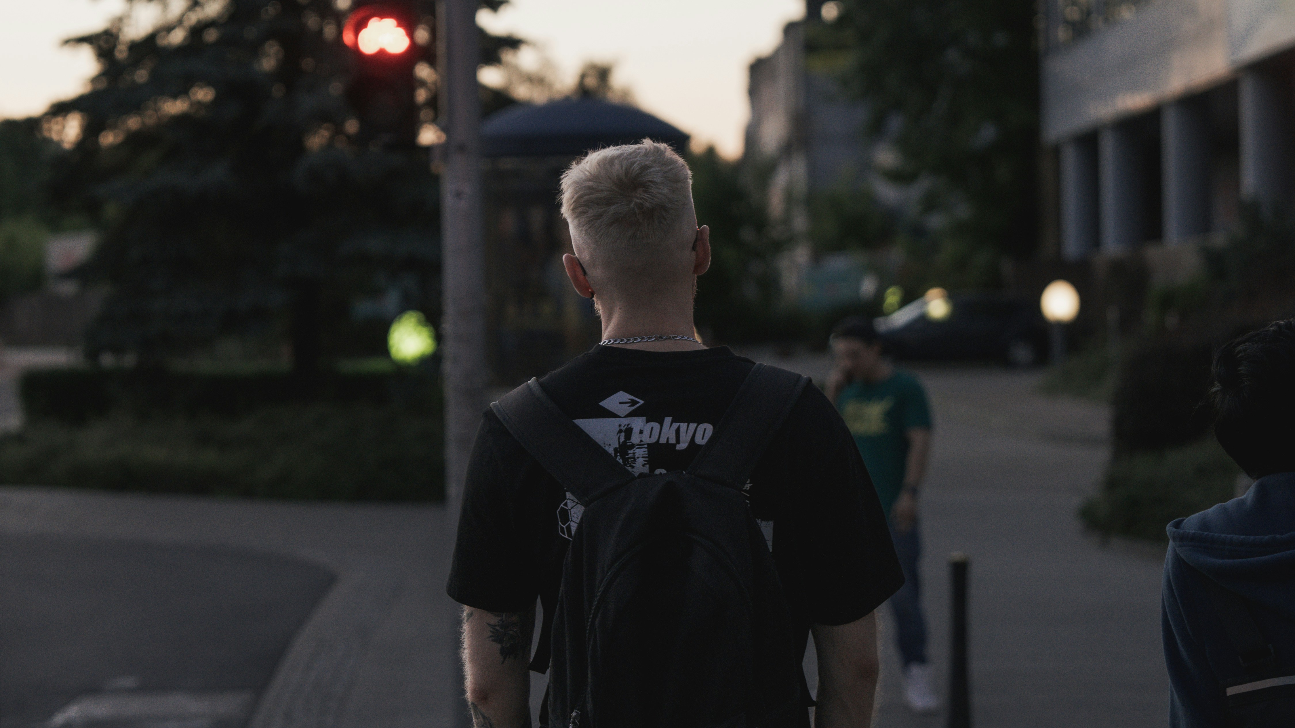 a man wearing a black shirt