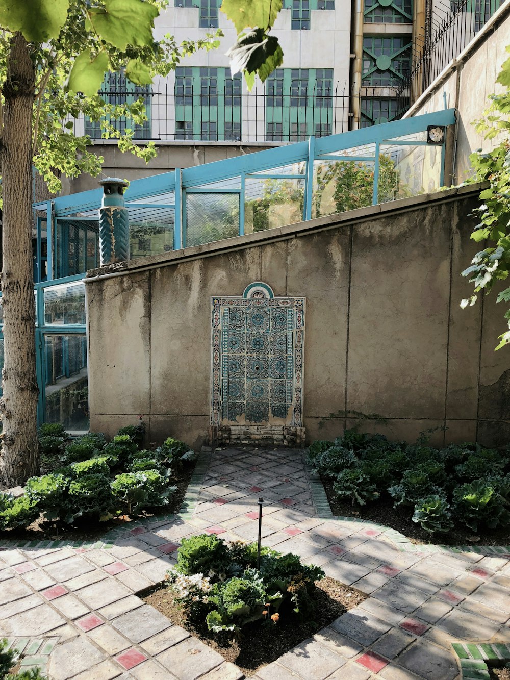 a gate in front of a building