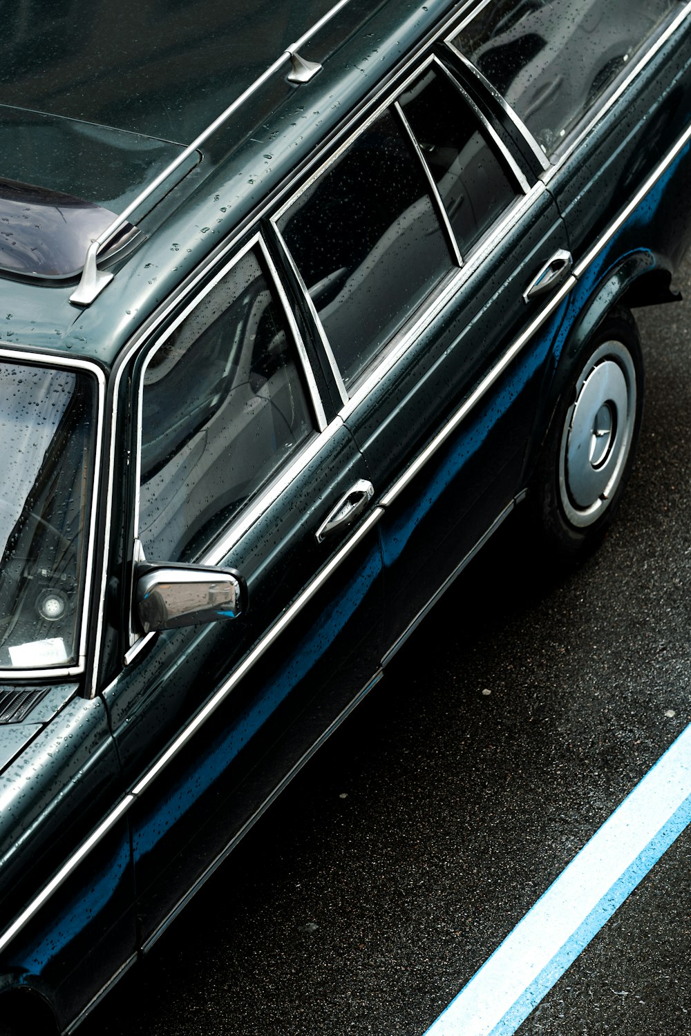 a car parked in a parking lot