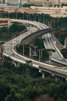 a highway with many cars