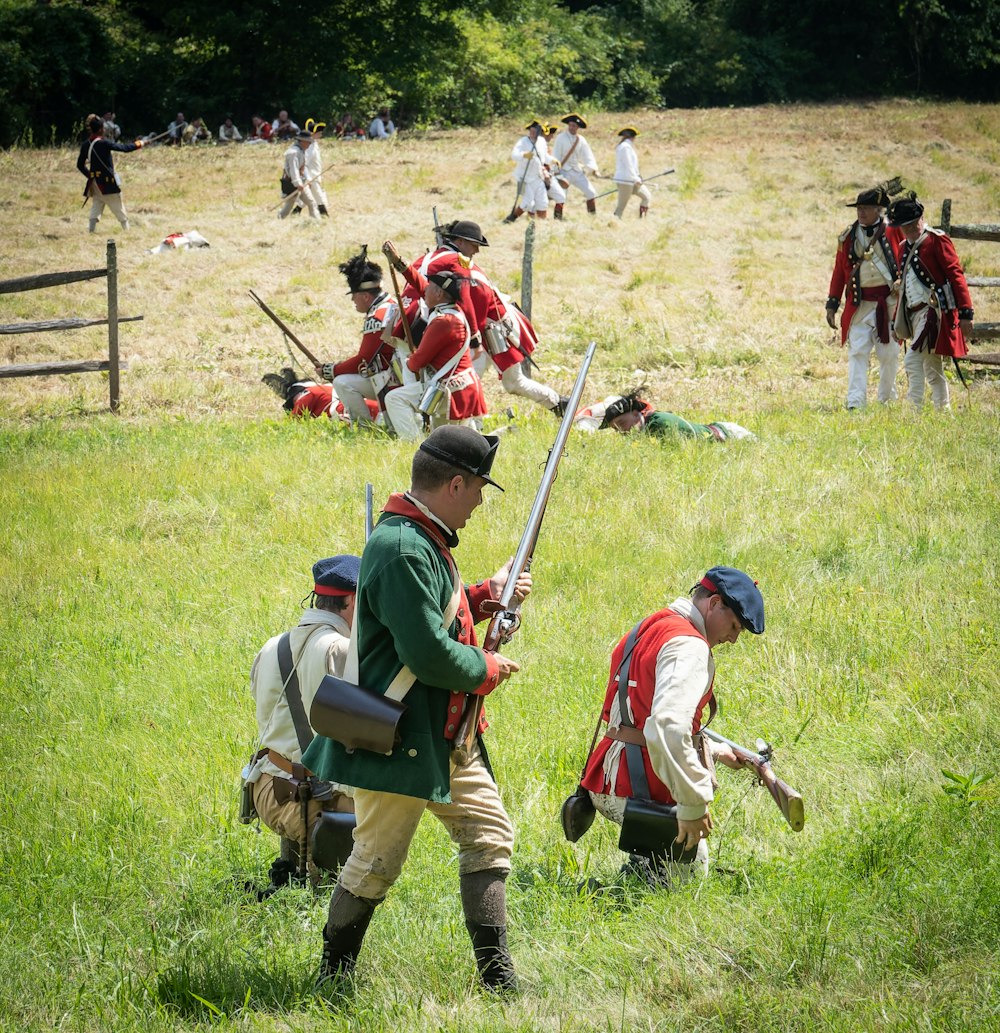 a group of people in a field