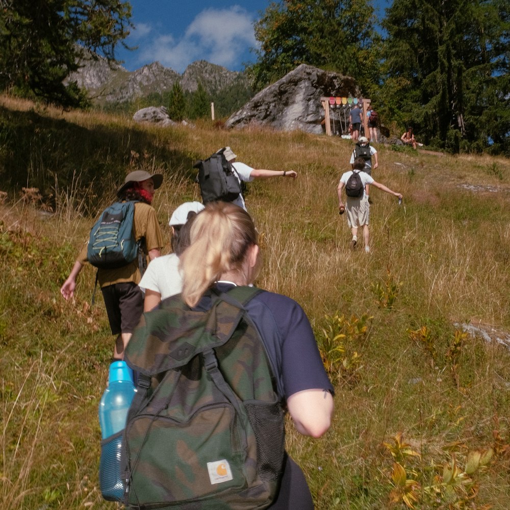 a group of people hiking