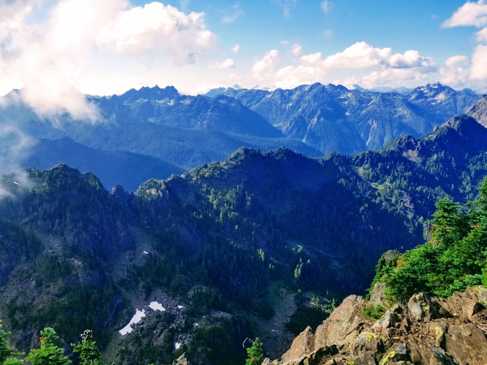 a view of a mountain range