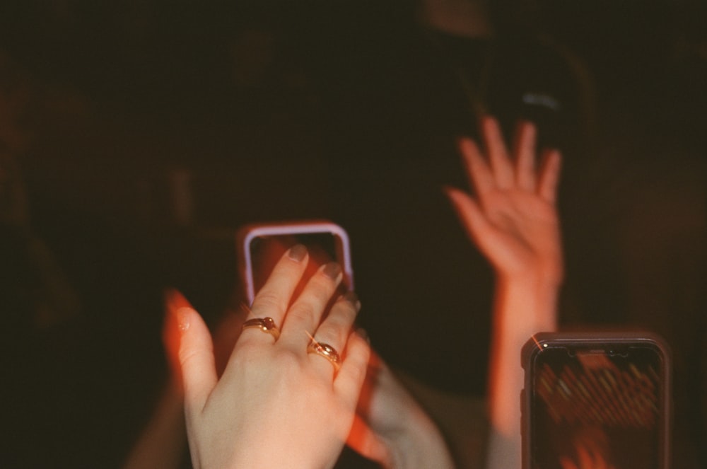 a person holding a cell phone