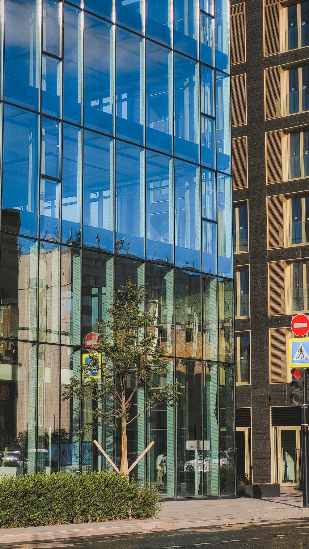 a building with glass windows