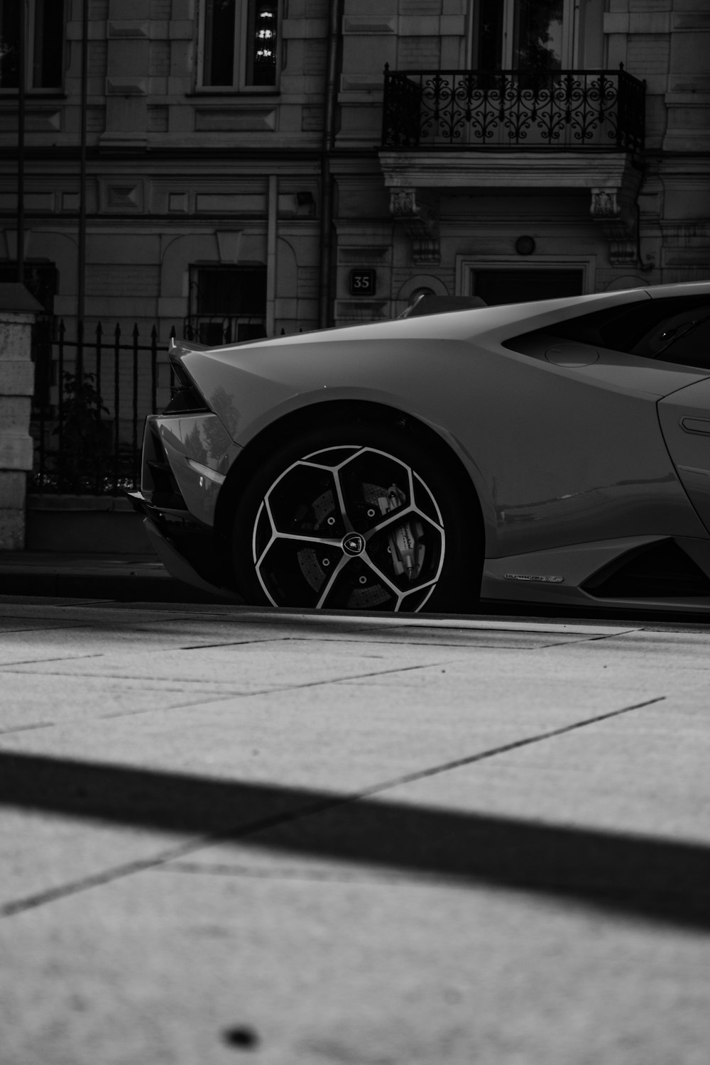 a car parked on the side of a street