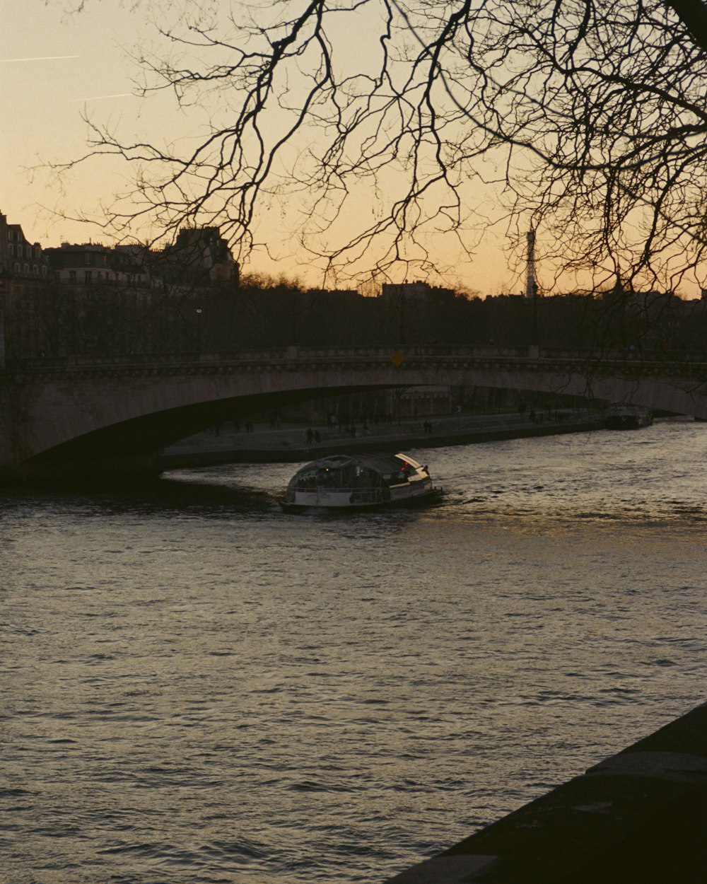 a boat on a river