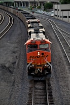 a train on the railway tracks