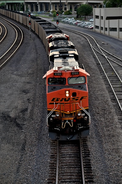a train on the railway tracks