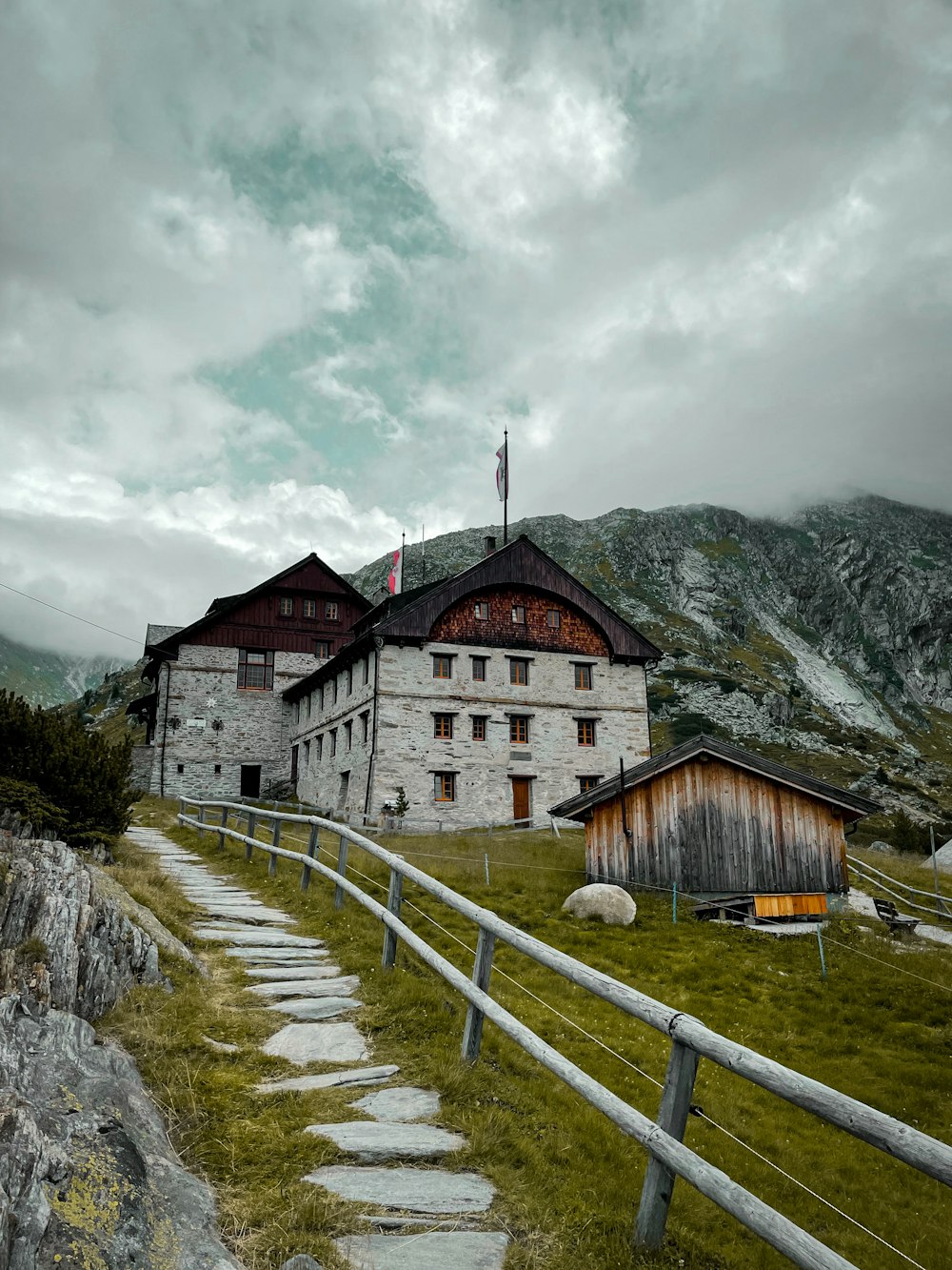 a building on a mountain