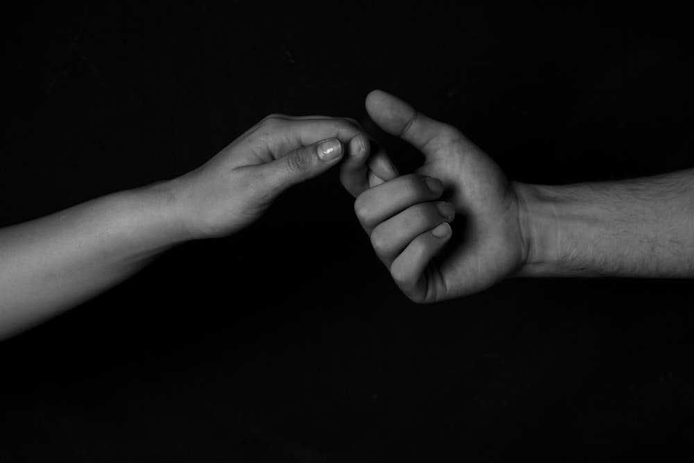 a pair of hands holding each other