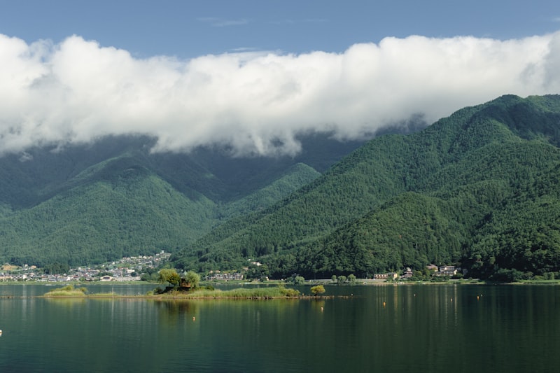 Lake Biwa, Shiga prefecture, government building Japan, podium press conference