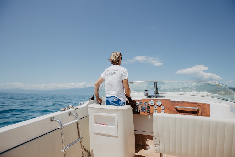 a person standing on a boat