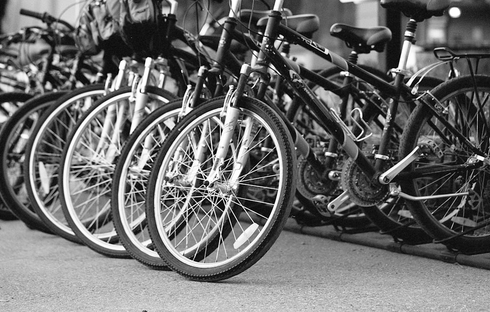 a row of bicycles