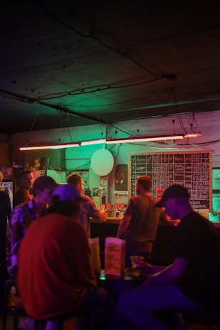 An artistic bar scene representing 'Bar à Jacky' mood and atmosphere.