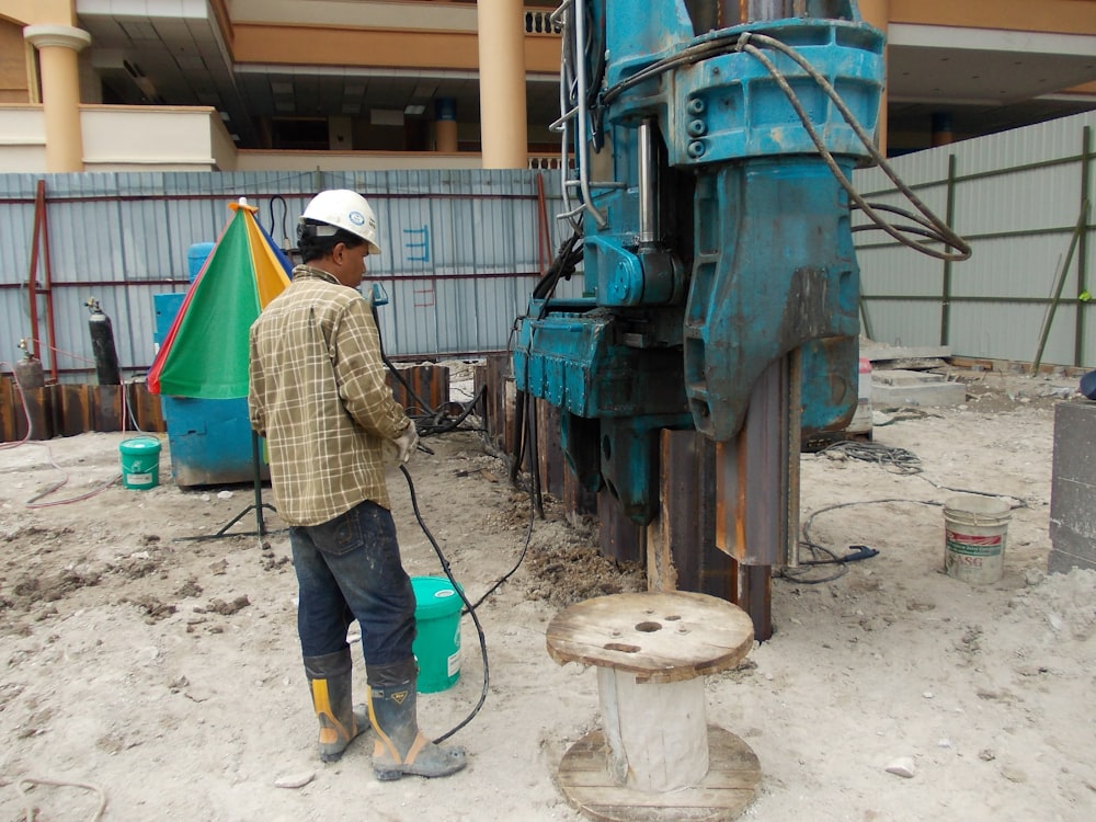 a person using a water pump