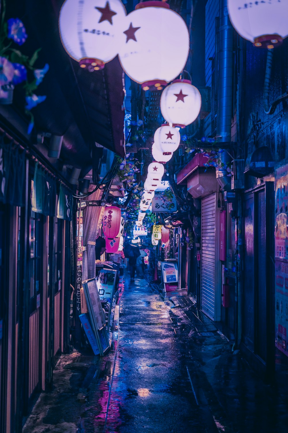 a street with many signs on it