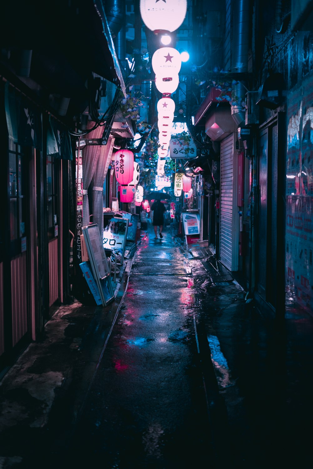 a street with many signs on it