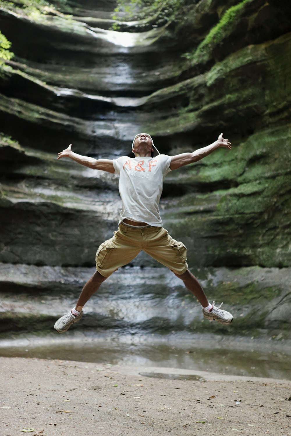 a man jumping in the air