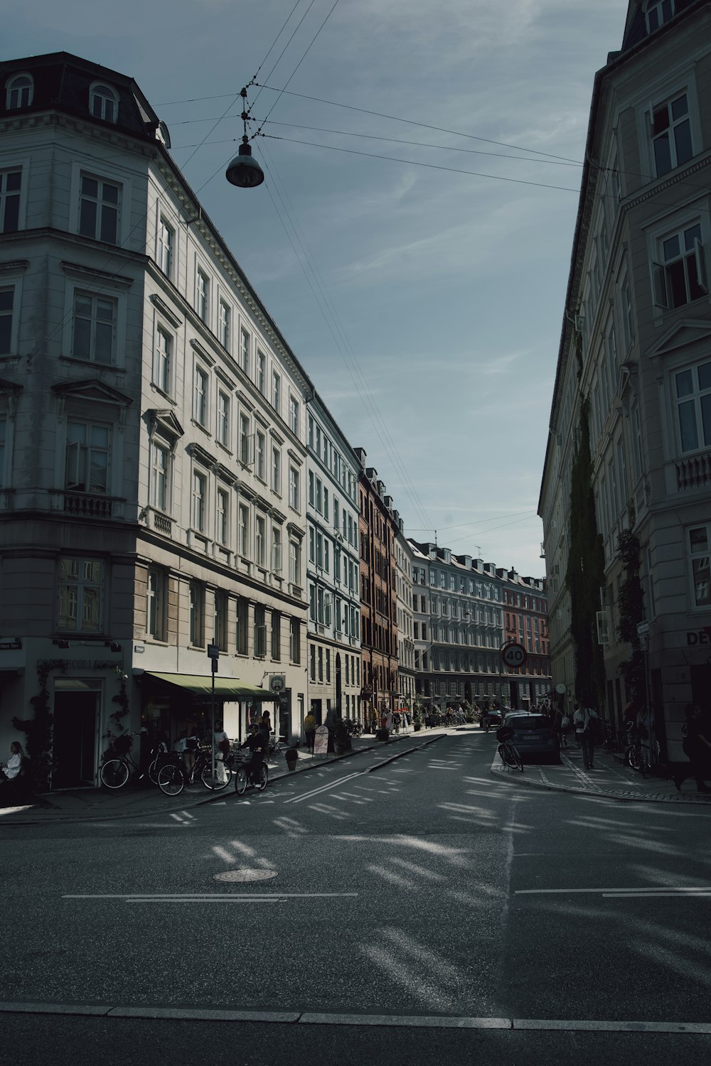 a street with buildings on either side