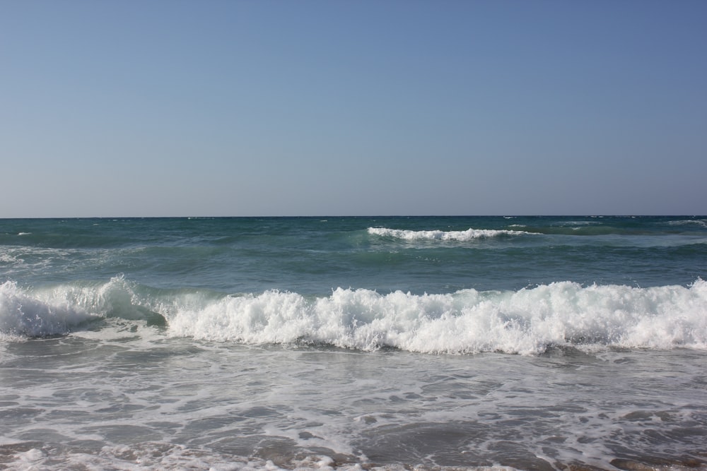 waves crashing on a beach