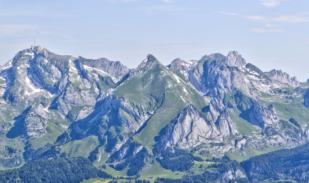 a mountain range covered in snow