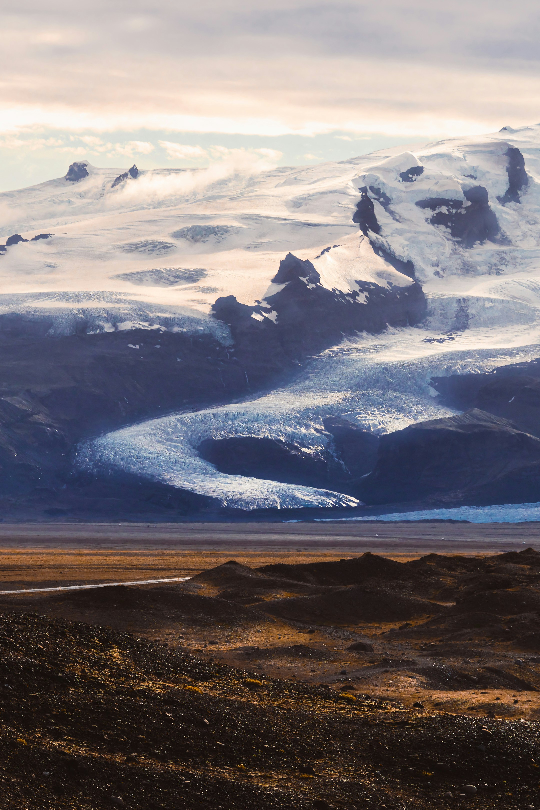 uma cordilheira nevada