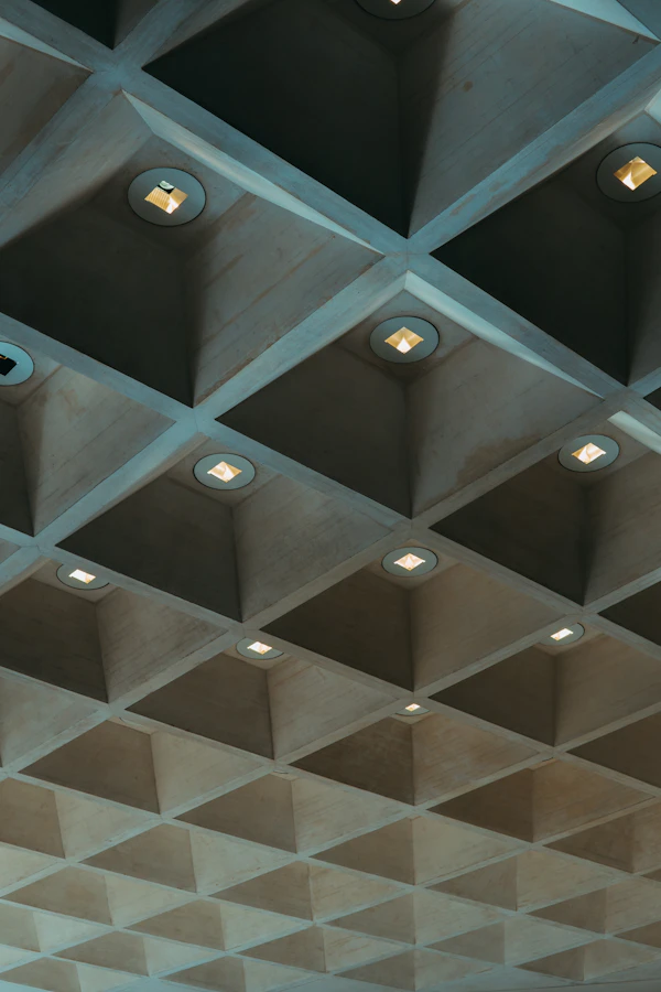 Modern ceiling with recessed lighting