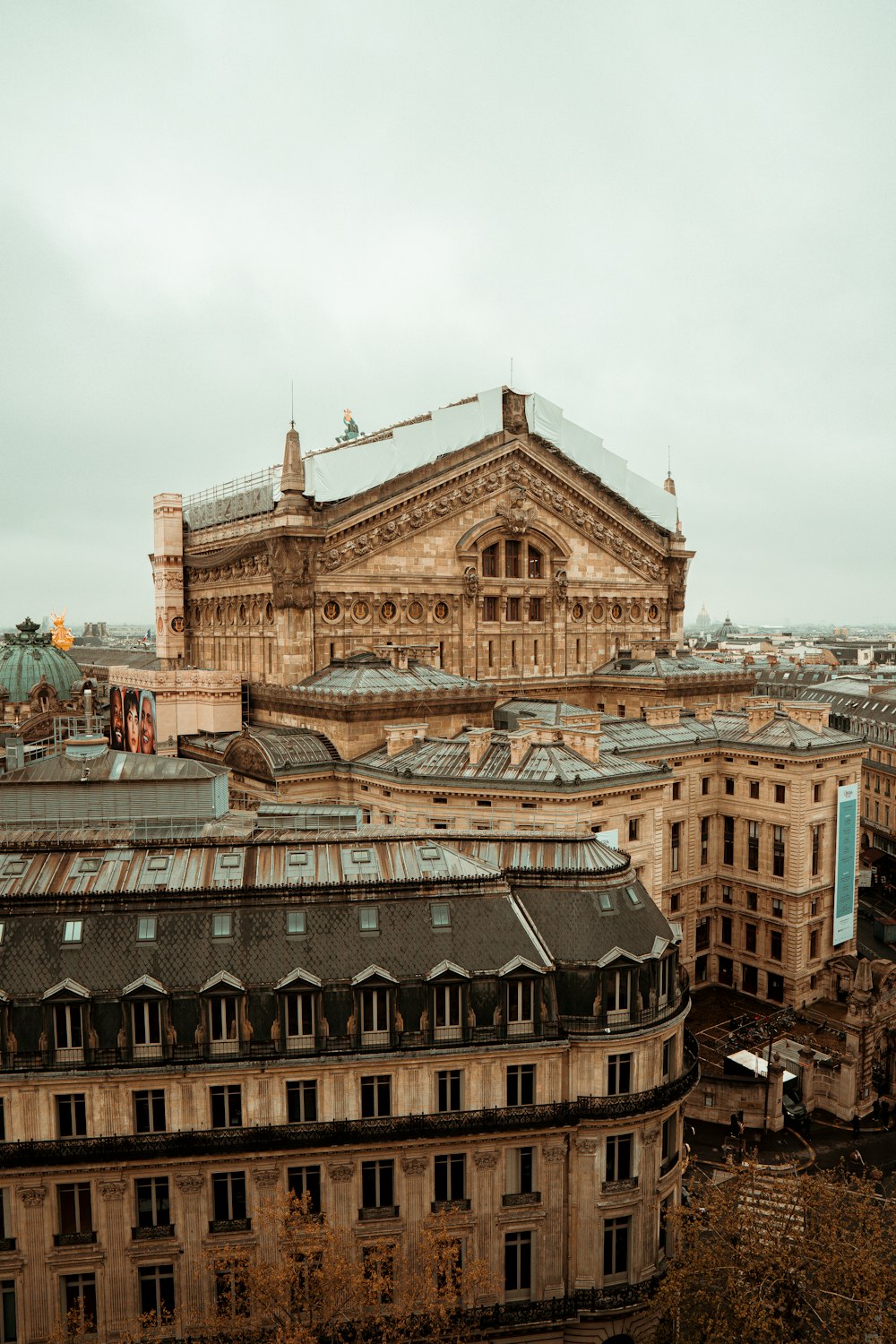 a large building with a tower