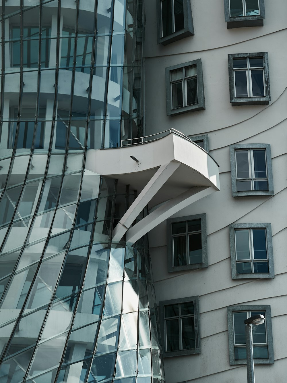 a building with windows and a staircase