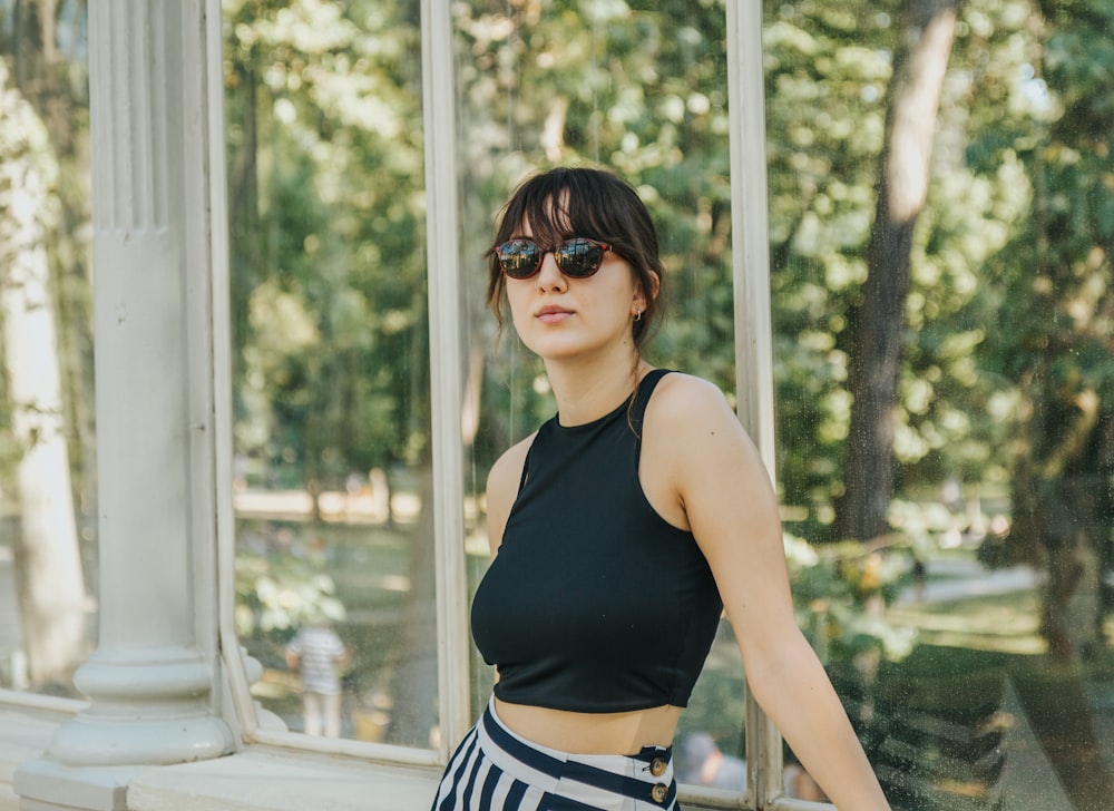 a woman wearing sunglasses