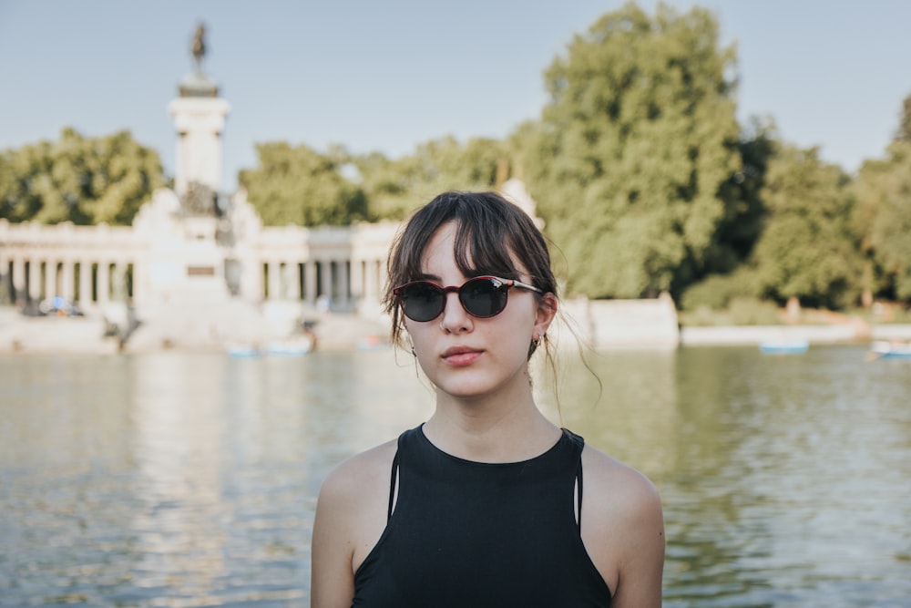 a woman wearing sunglasses