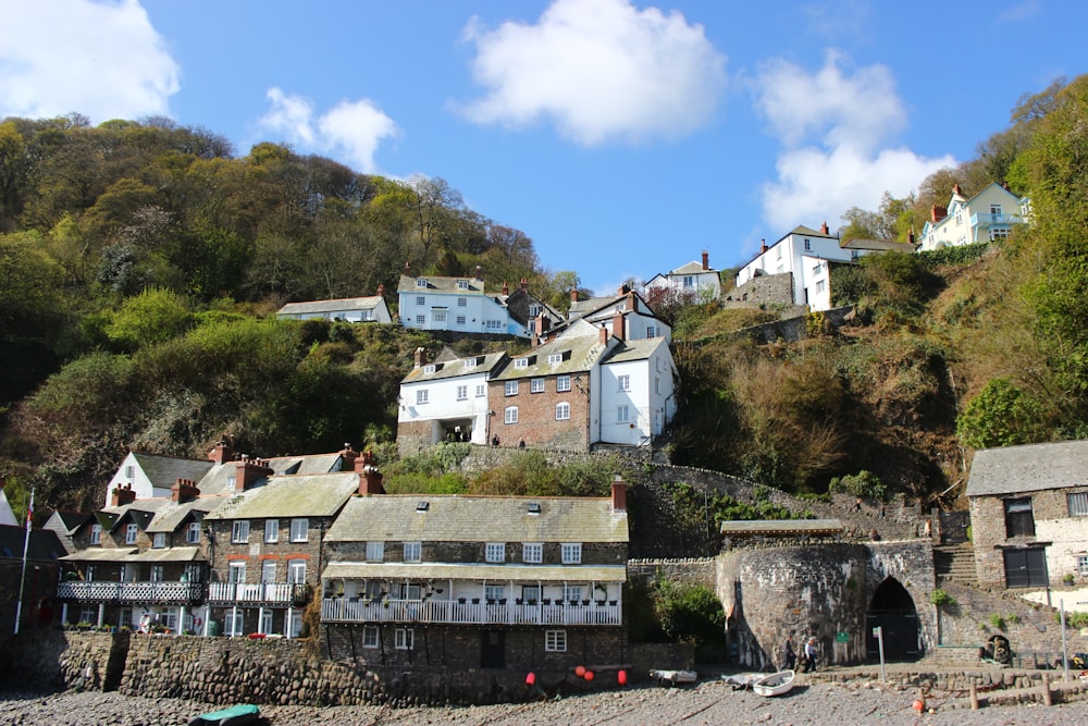 a group of buildings on a hill