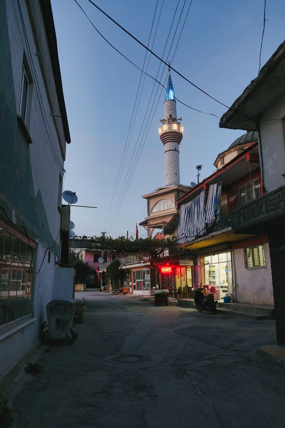 a street with buildings on either side