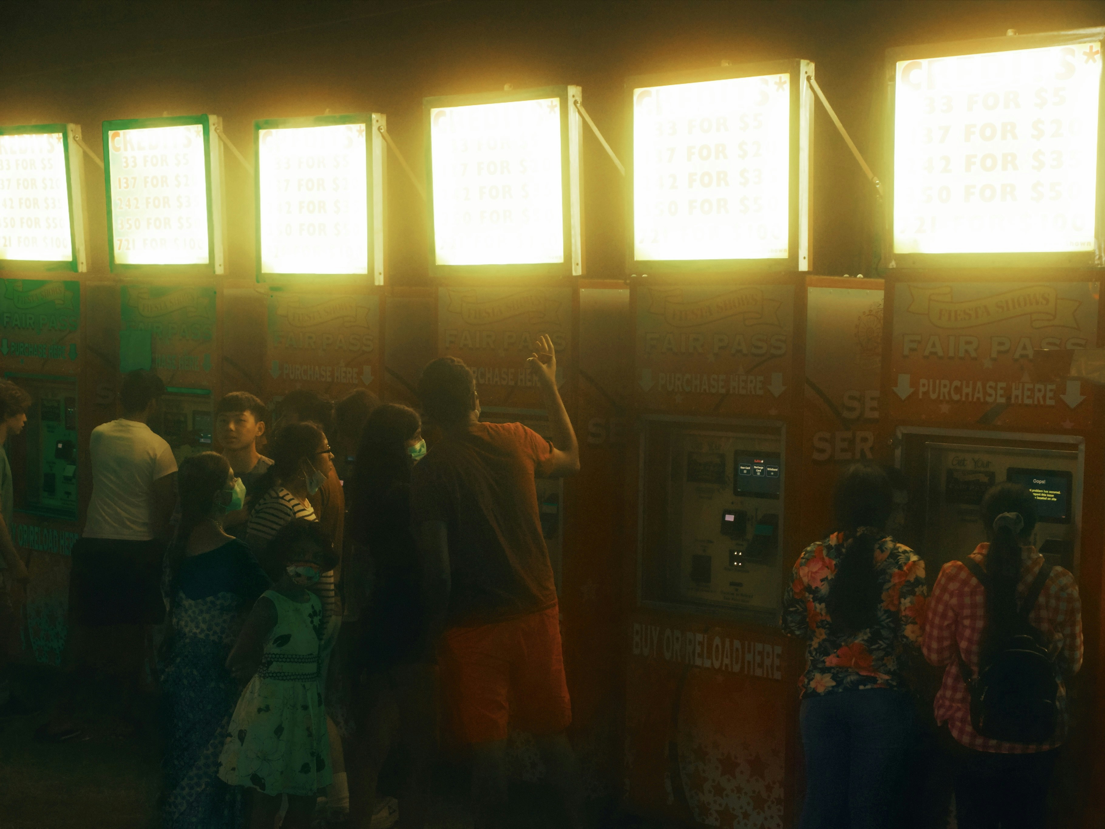 Group of people at ticket counter